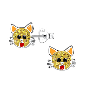 Katzen Kinder Ohrringe 925 Silber