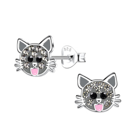 Katzen Kinder Ohrringe 925 Silber