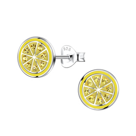Zitronen Kinder Ohrringe 925 Silber