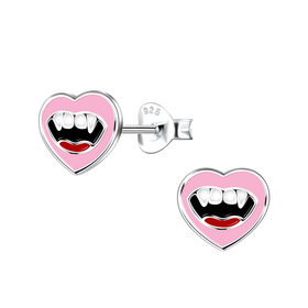 Vampir Herz Kinder Ohrringe 925 Silber
