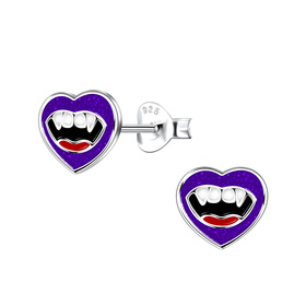 Vampir Herz Kinder Ohrringe 925 Silber