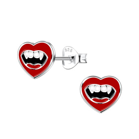 Vampir Herz Kinder Ohrringe 925 Silber