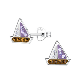 Segelboot Kinder Ohrringe 925 Silber