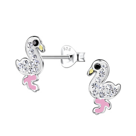 Flamingo Kinder Ohrringe 925 Silber