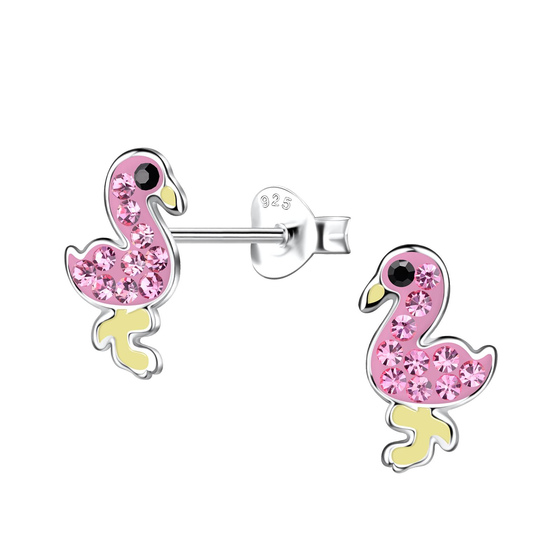 Flamingo Kinder Ohrringe 925 Silber