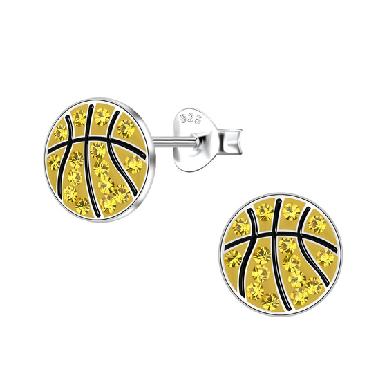 Basketball Kinder Ohrringe 925 Silber