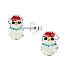 Schneemann Kinder Ohrringe 925 Silber