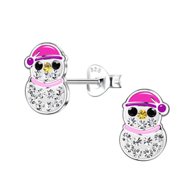Schneemann Kinder Ohrringe 925 Silber