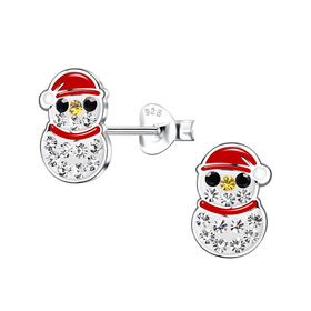 Schneemann Kinder Ohrringe 925 Silber