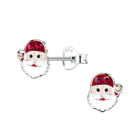 Weihnachtsmann Kinder Ohrringe 925 Silber