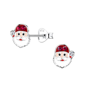 Weihnachtsmann Kinder Ohrringe 925 Silber