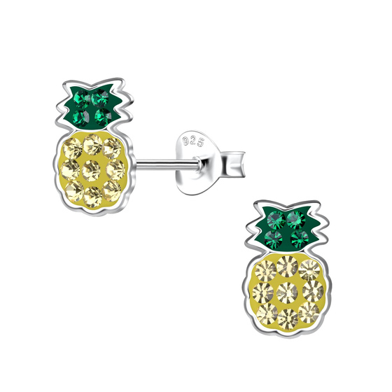 Ananas Kinder Ohrringe 925 Silber