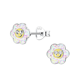 Blumen Kinder Ohrringe 925 Silber
