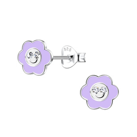 Blumen Kinder Ohrringe 925 Silber