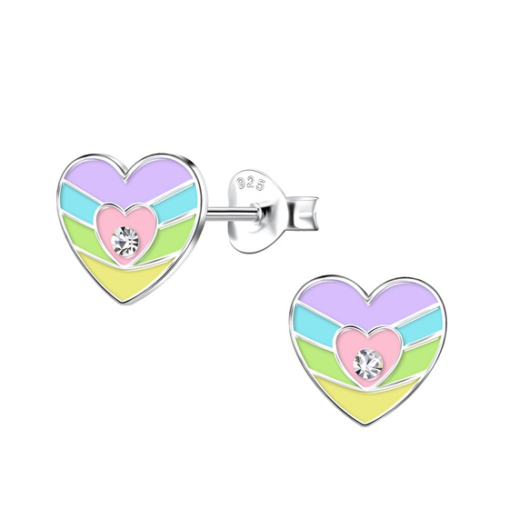 Herz Kinder Ohrringe 925 Silber