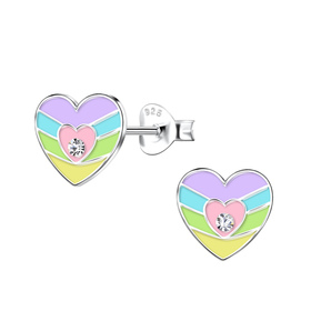 Herz Kinder Ohrringe 925 Silber
