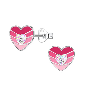 Herz Kinder Ohrringe 925 Silber