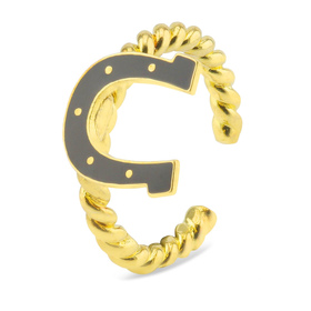 Auf dem Bild zu sehen ist ein Damen Ring mit Hufeisen...