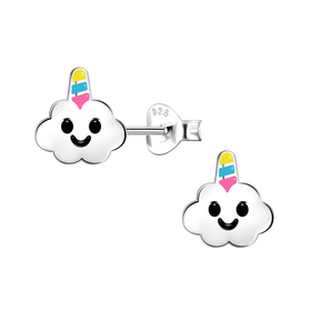 Wolken Kinder Ohrringe 925 Silber