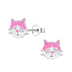 Katzen Kinder Ohrringe 925 Silber