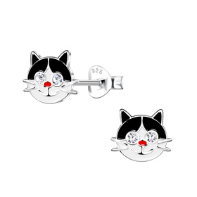 Katzen Kinder Ohrringe 925 Silber