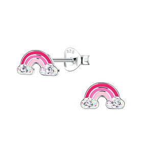 Regenbogen Kinder Ohrringe 925 Silber