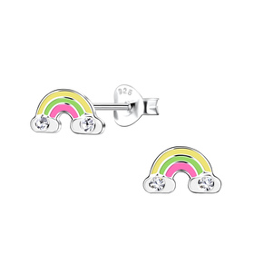 Regenbogen Kinder Ohrringe 925 Silber