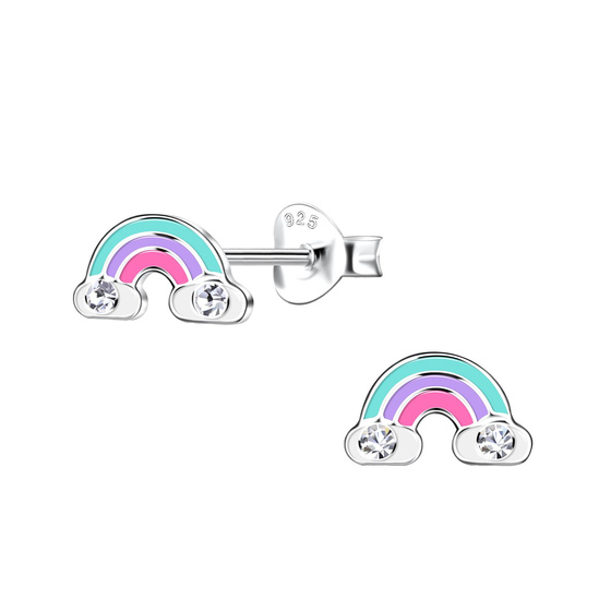 Regenbogen Kinder Ohrringe 925 Silber