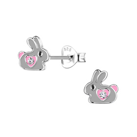 Kaninchen Kinder Ohrringe 925 Silber