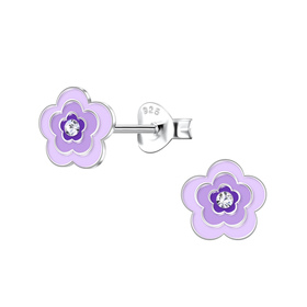 Blumen Kinder Ohrringe 925 Silber