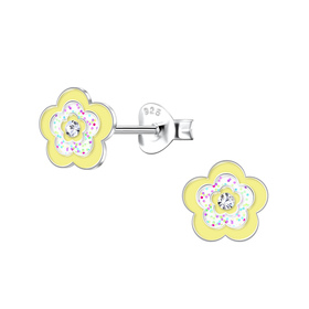 Blumen Kinder Ohrringe 925 Silber