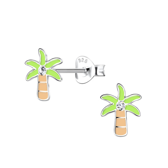 Palmen Kinder Ohrringe 925 Silber