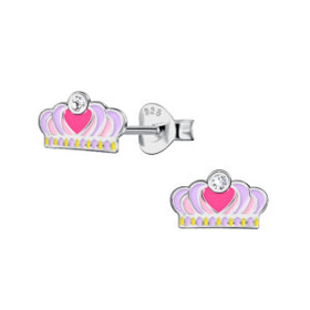 Kronen Kinder Ohrringe 925 Silber