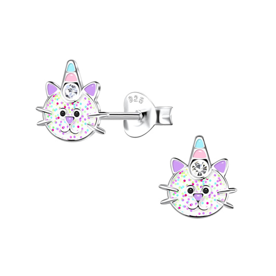 Katzen Kinder Ohrringe 925 Silber