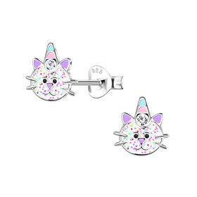 Katzen Kinder Ohrringe 925 Silber