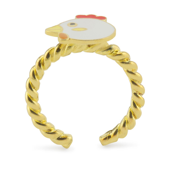 Huhn Ring vergoldet