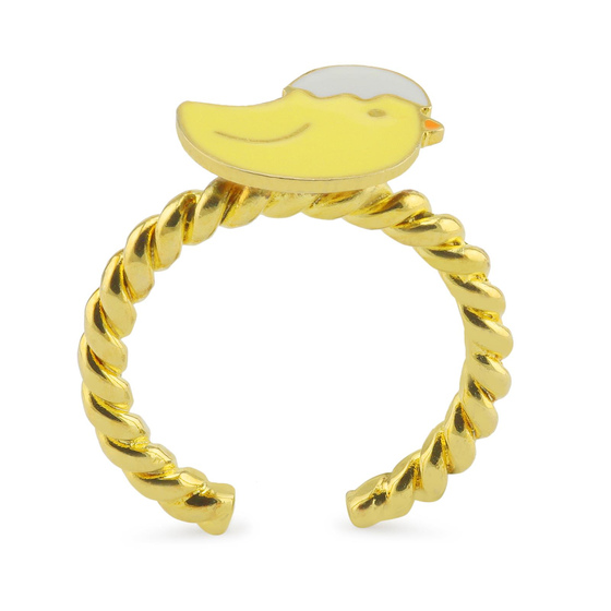 Huhn Ring vergoldet