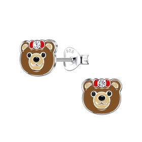 B�ren Kinder Ohrringe 925 Silber