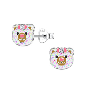 B�ren Kinder Ohrringe 925 Silber