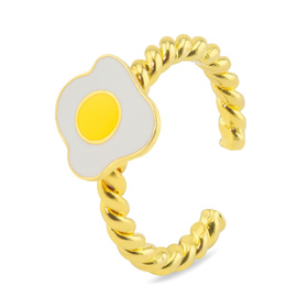 Auf dem Bild zu sehen ist ein Damen Ring mit Ei Spiegelei...