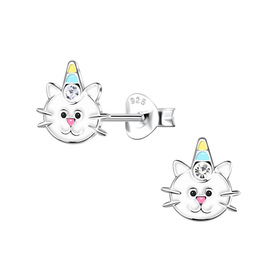 Katzen Kinder Ohrringe 925 Silber