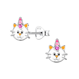 Katzen Kinder Ohrringe 925 Silber
