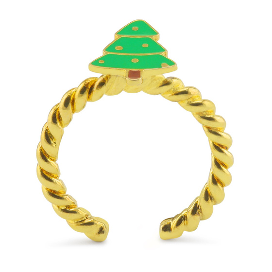 Weihnachtsbaum Ring vergoldet