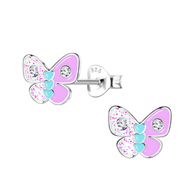 Schmetterling Kinder Ohrringe 925 Silber
