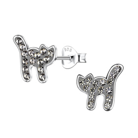 Katzen Kinder Ohrringe 925 Silber