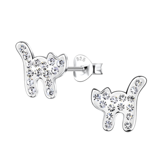 Katzen Kinder Ohrringe 925 Silber
