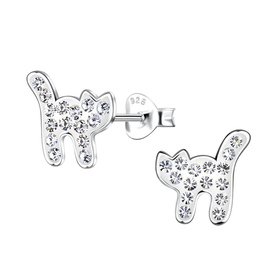 Katzen Kinder Ohrringe 925 Silber