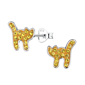 Katzen Kinder Ohrringe 925 Silber