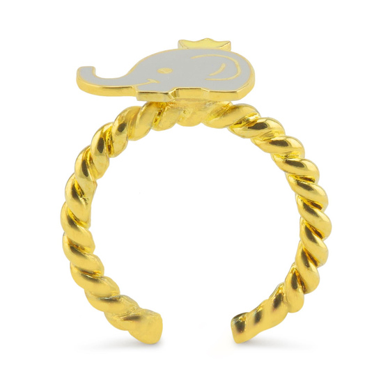 Elefanten mit Krone Ring vergoldet