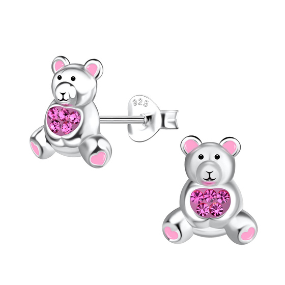 B�ren Kinder Ohrringe 925 Silber